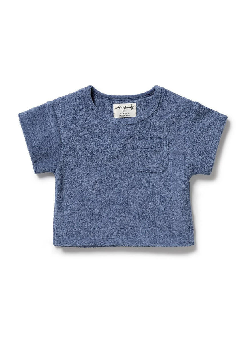 Organic Terry Tee - Deep Blue