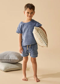 Organic Terry Tee - Deep Blue