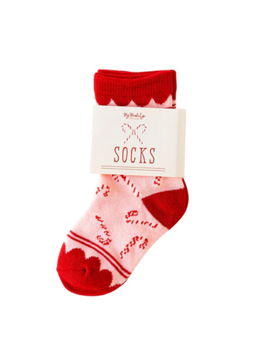Whimsy Santa Candy Cane Socks