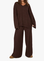 Jessa Wide Leg Pant - Brown