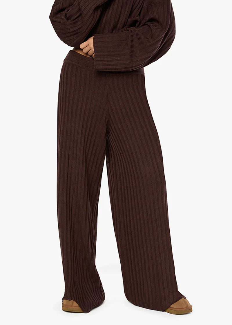 Jessa Wide Leg Pant - Brown