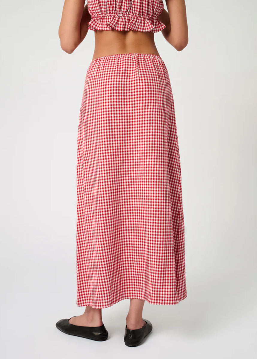 Brenna Tie-Waist Skirt - Red Multi