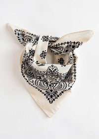 Embroidered Bandana - Natural Paisley
