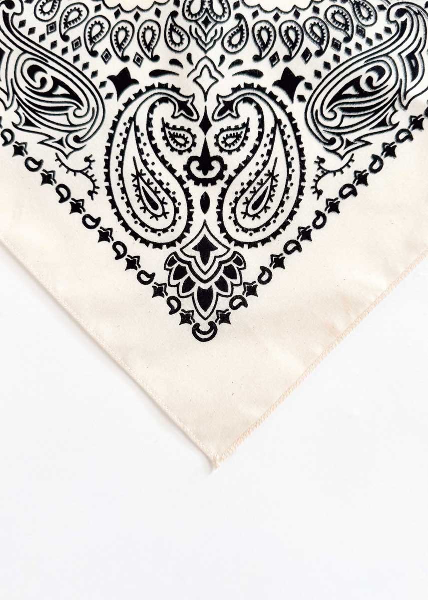 Embroidered Bandana - Natural Paisley