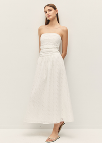 Wilda Eyelet Dress - Cannoli Cream