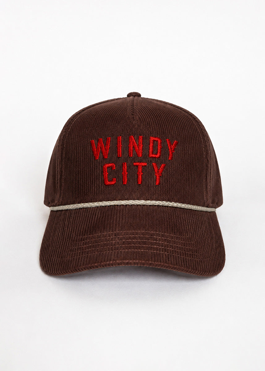 Windy City Wide Whale Cord Hat - Brown