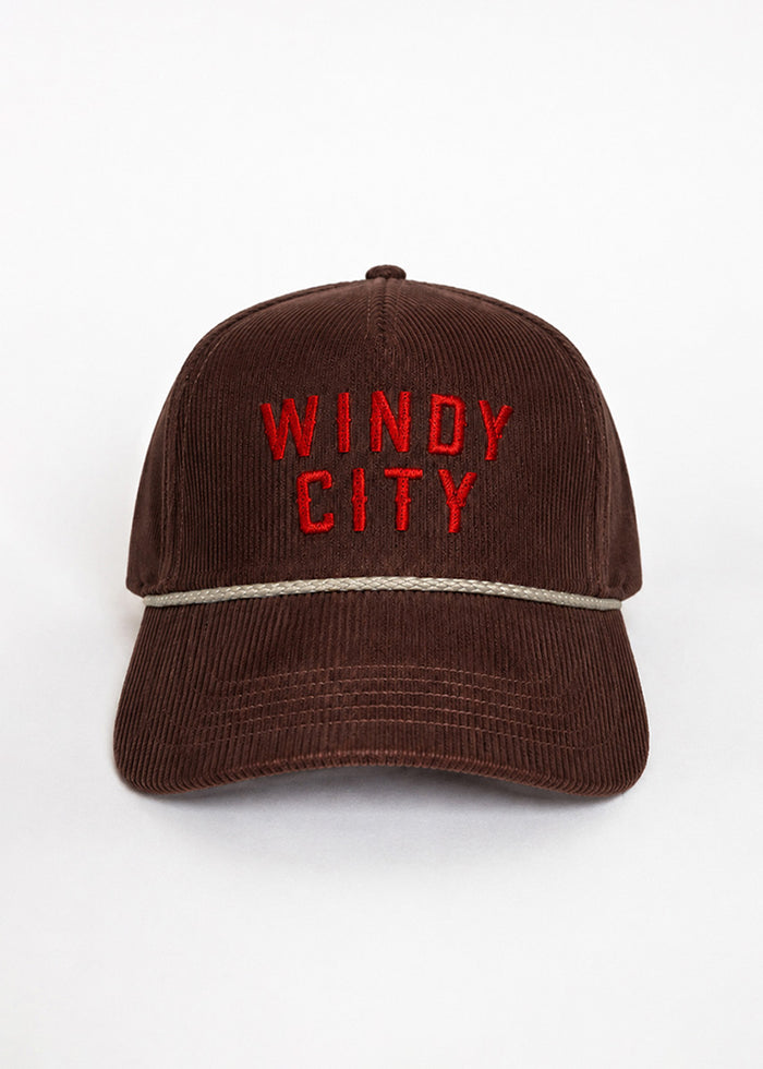 Windy City Wide Whale Cord Hat - Brown