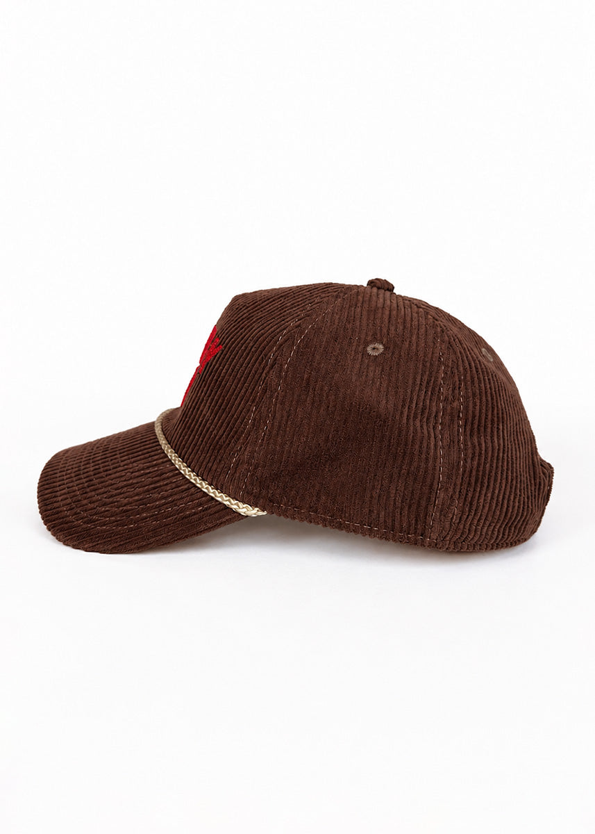 Windy City Wide Whale Cord Hat - Brown