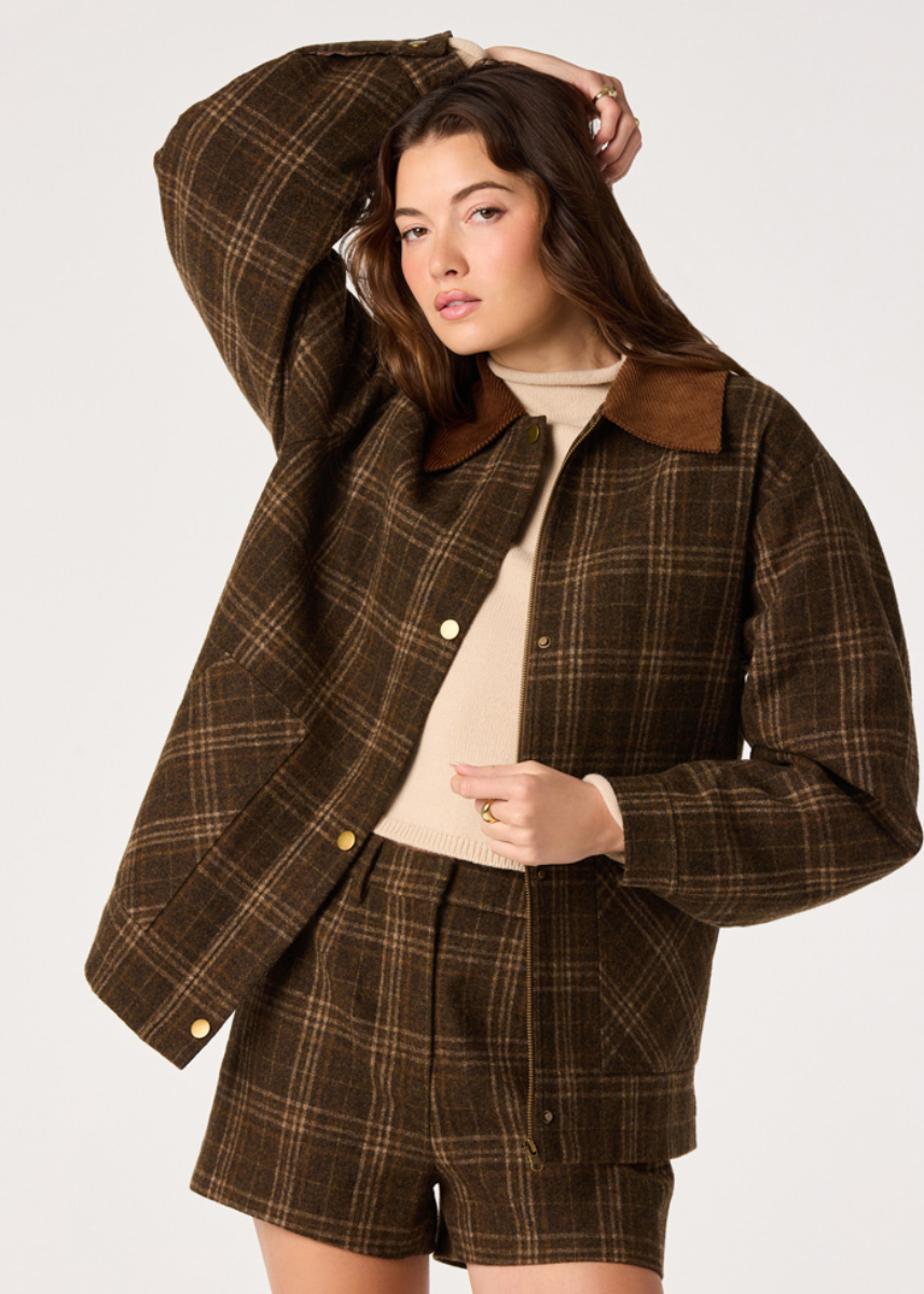 Wynn Plaid Shorts - Brown