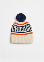 Youth Mad Hatter Chicago Varsity Beanie - Navy & Orange