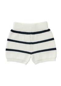 Navy Stripe Knit Shorts