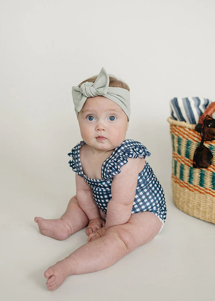 Navy Gingham One-Piece