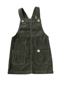 Green Corduroy Overall Dress