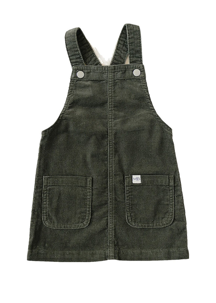 Green Corduroy Overall Dress