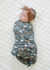 Midnight Floral Muslin Swaddle Blanket