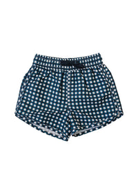 Navy Gingham Swim Shorts