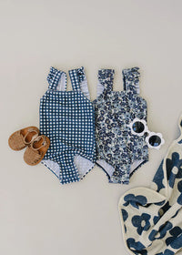 Navy Gingham One-Piece