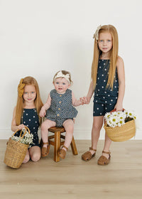 Navy Daisies Tank & Biker Short Set