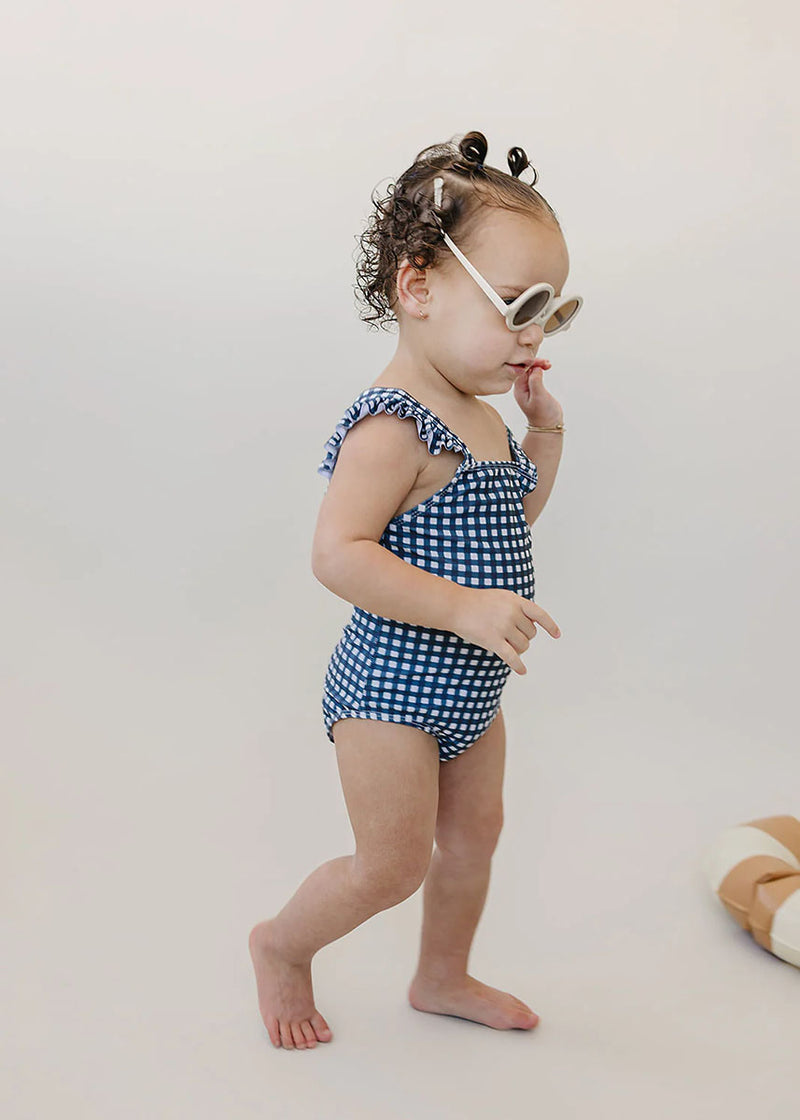 Navy Gingham One-Piece