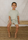 Sage Stripe Button Short Set