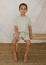Sage Stripe Button Short Set