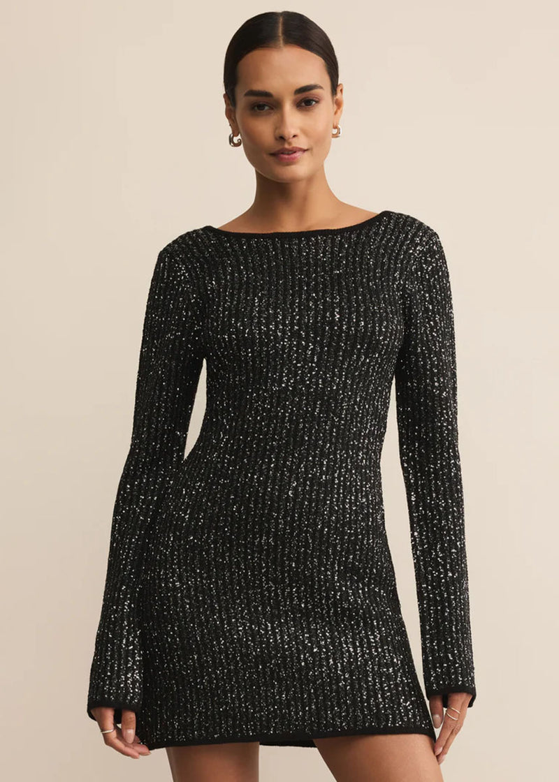 La Marca Sequin Mini Dress - Black