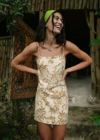 Maude Tiki Tide Mini Dress - Island Coconut
