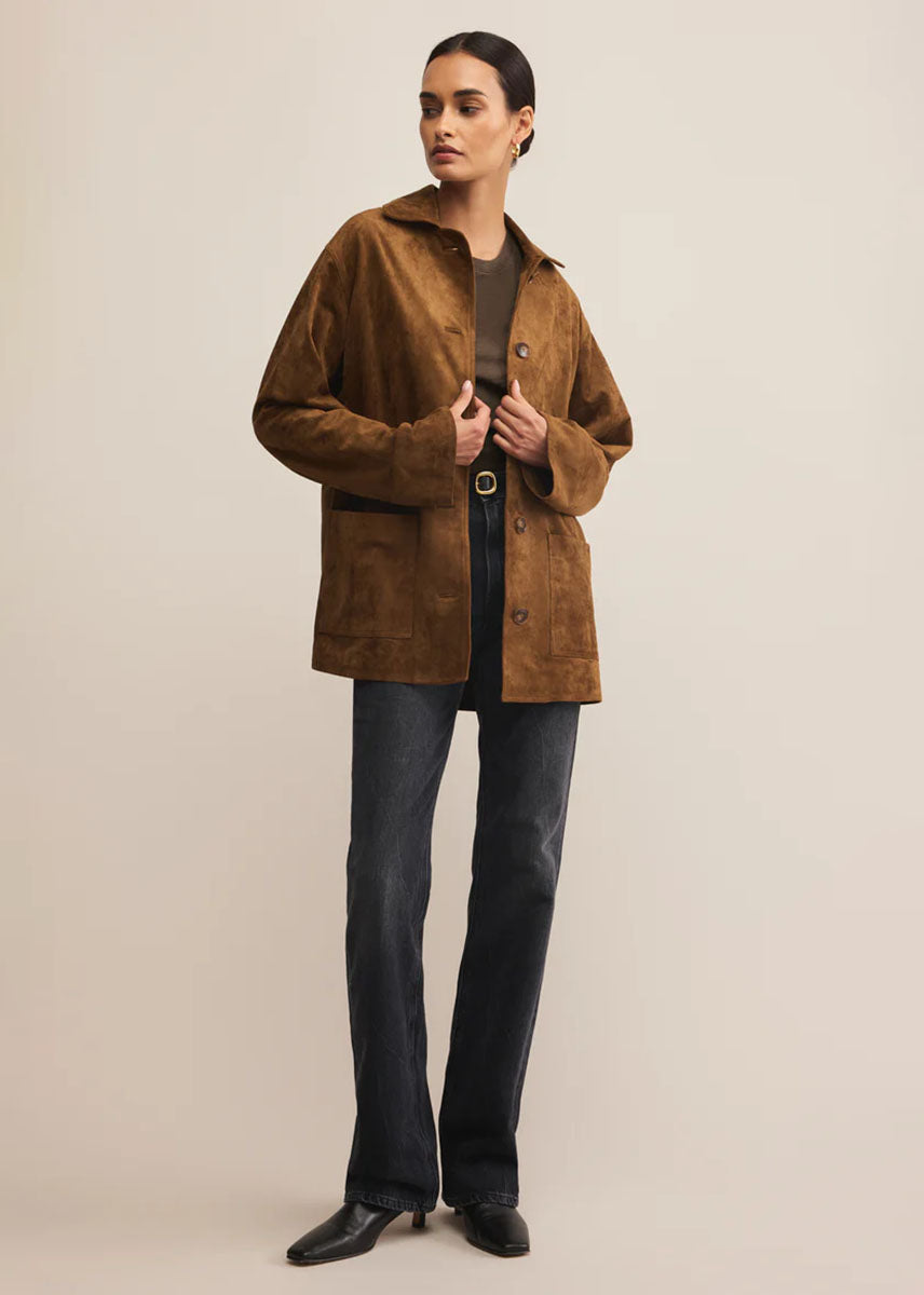 Decker Suede Chore Jacket - Coconut