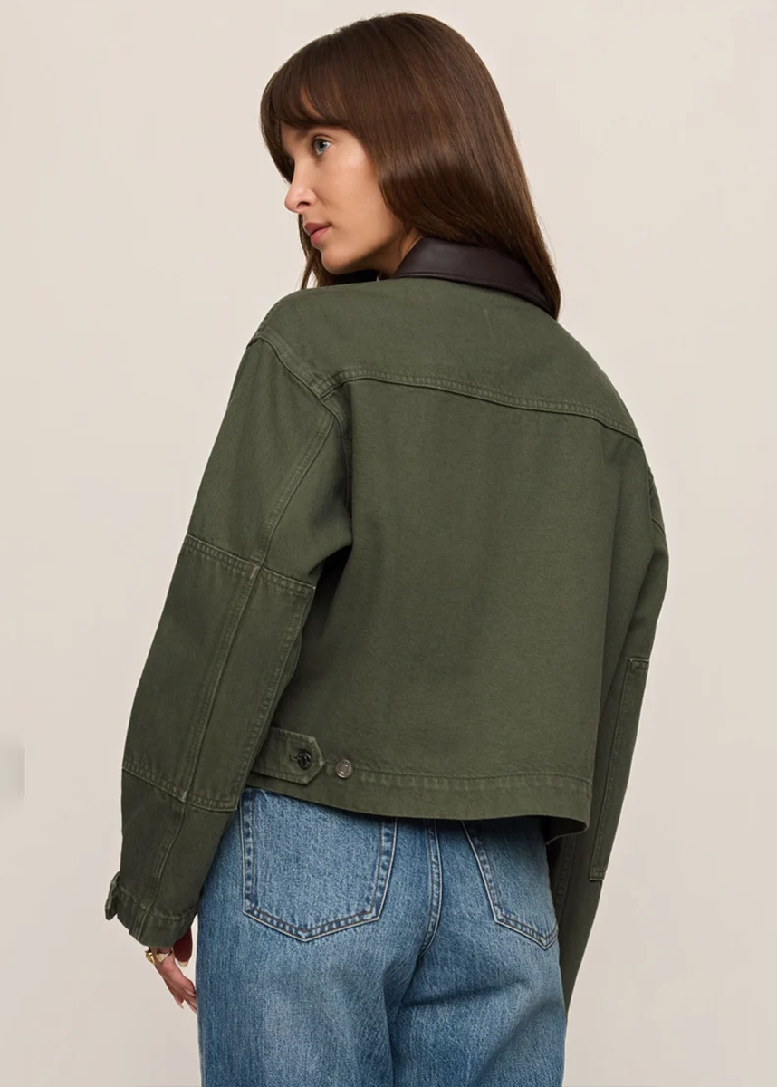 Rey Cropped Chore Jacket - Dusk Sage
