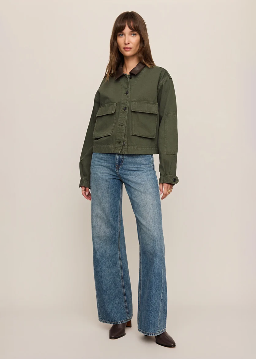 Rey Cropped Chore Jacket - Dusk Sage