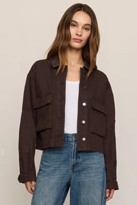 Rey Cropped Chore Jacket - Umber
