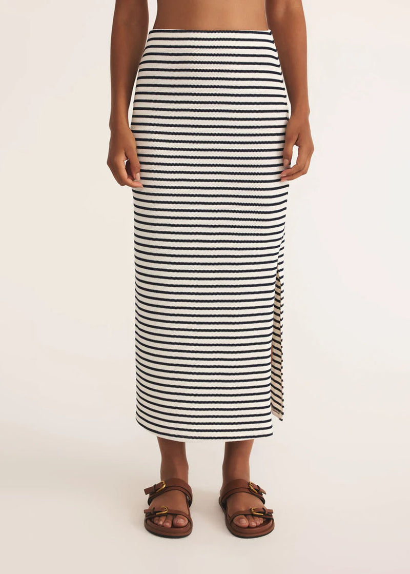 Ainslie Stripe Midi Skirt - Eclipse