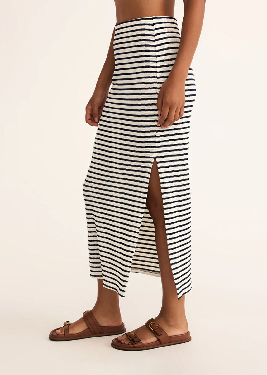 Ainslie Stripe Midi Skirt - Eclipse
