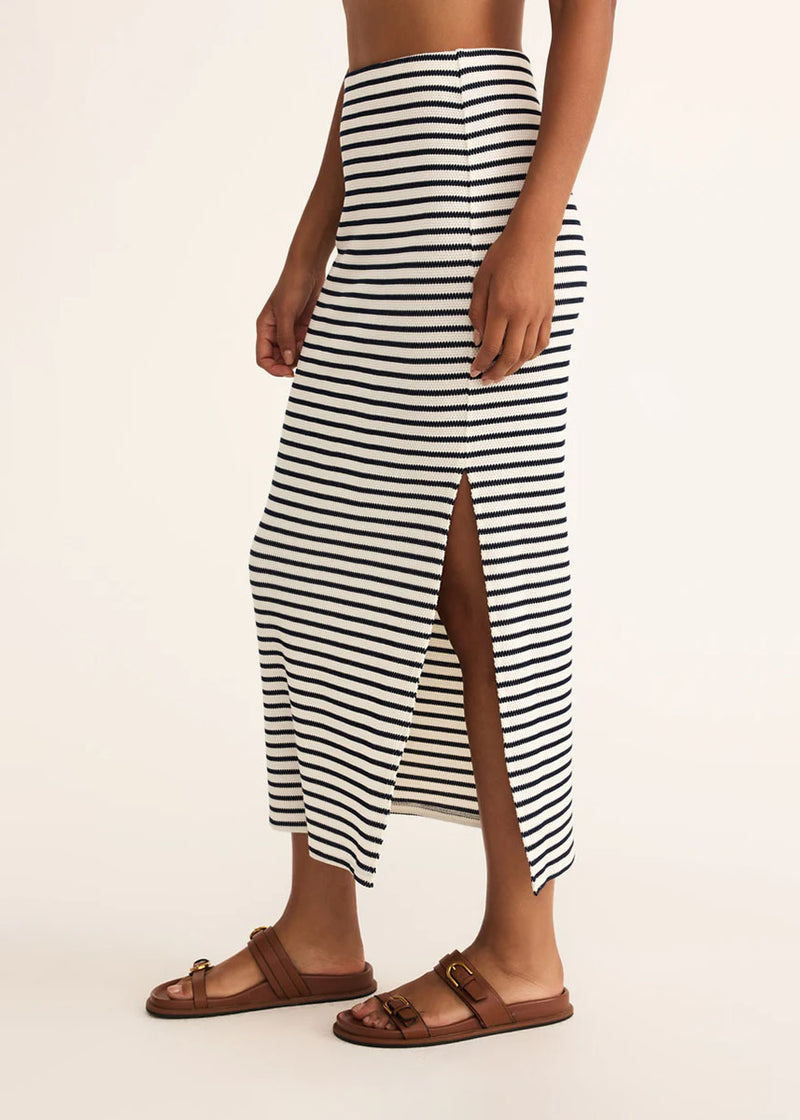 Ainslie Stripe Midi Skirt - Eclipse