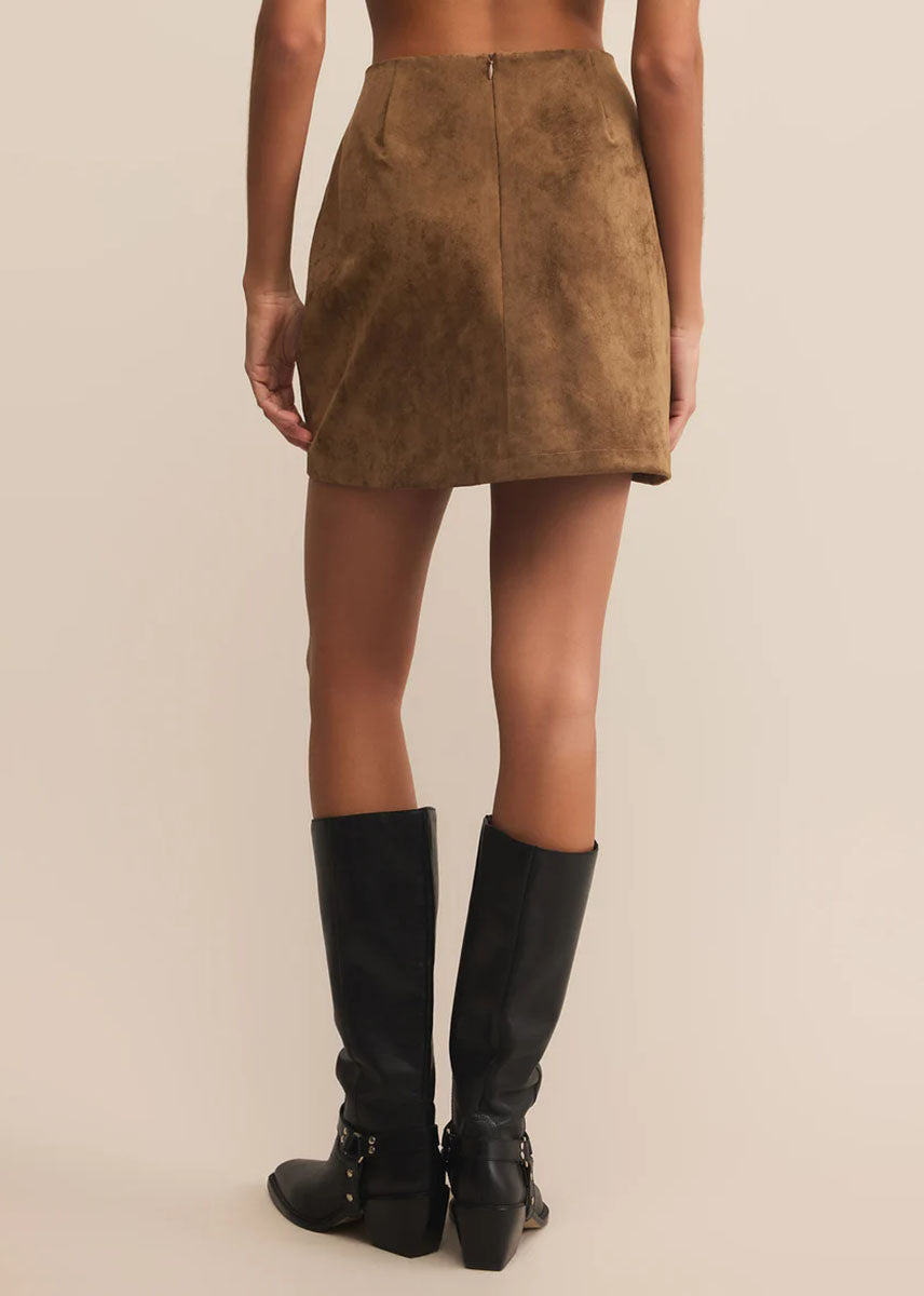 Ciera Suede Mini Skirt - Coconut