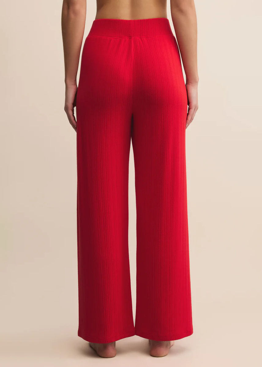 Luxe Pointelle Pant - Festive Red