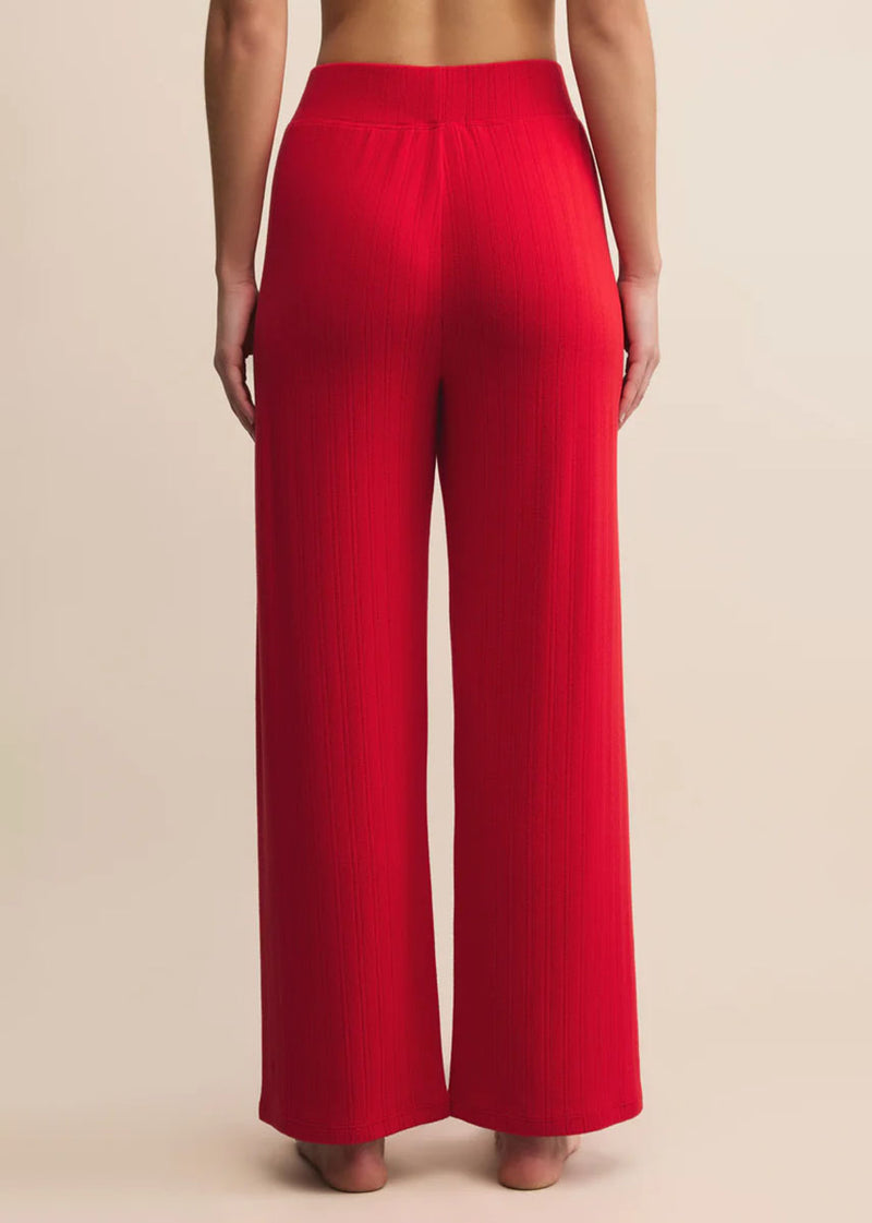 Luxe Pointelle Pant - Festive Red