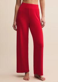 Luxe Pointelle Pant - Festive Red