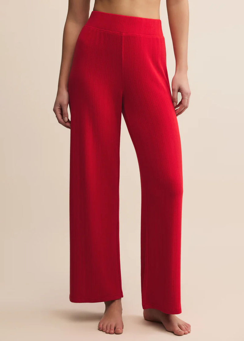 Luxe Pointelle Pant - Festive Red