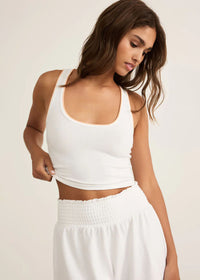 Casa Whipstitch Tank - White