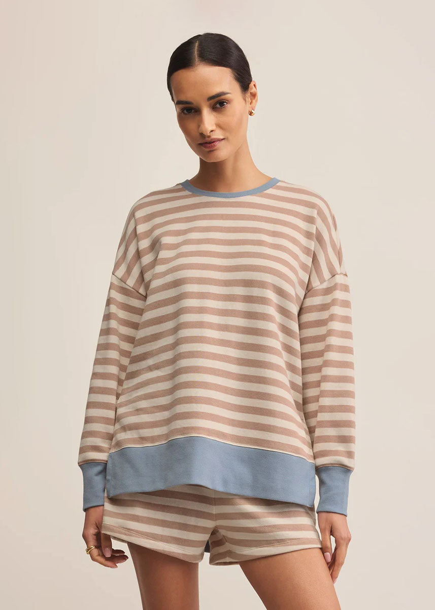 Layer Up Stripe Sweatshirt - Evening Sand