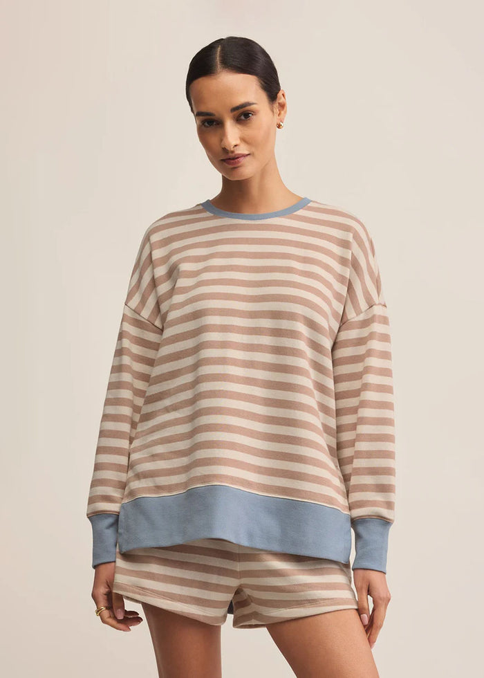 Layer Up Stripe Sweatshirt - Evening Sand