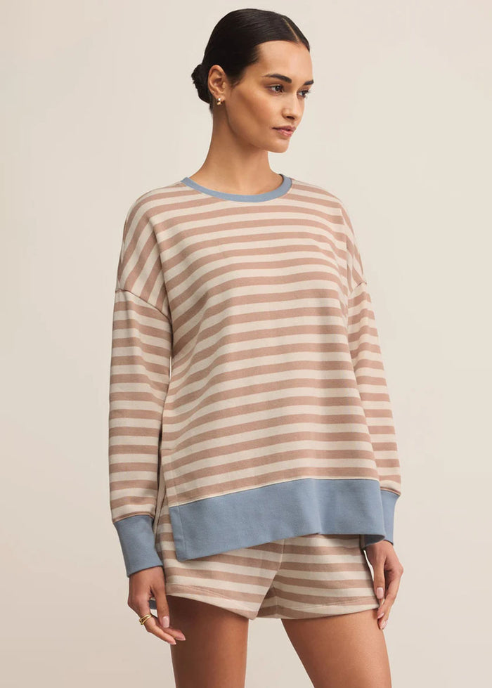 Layer Up Stripe Sweatshirt - Evening Sand