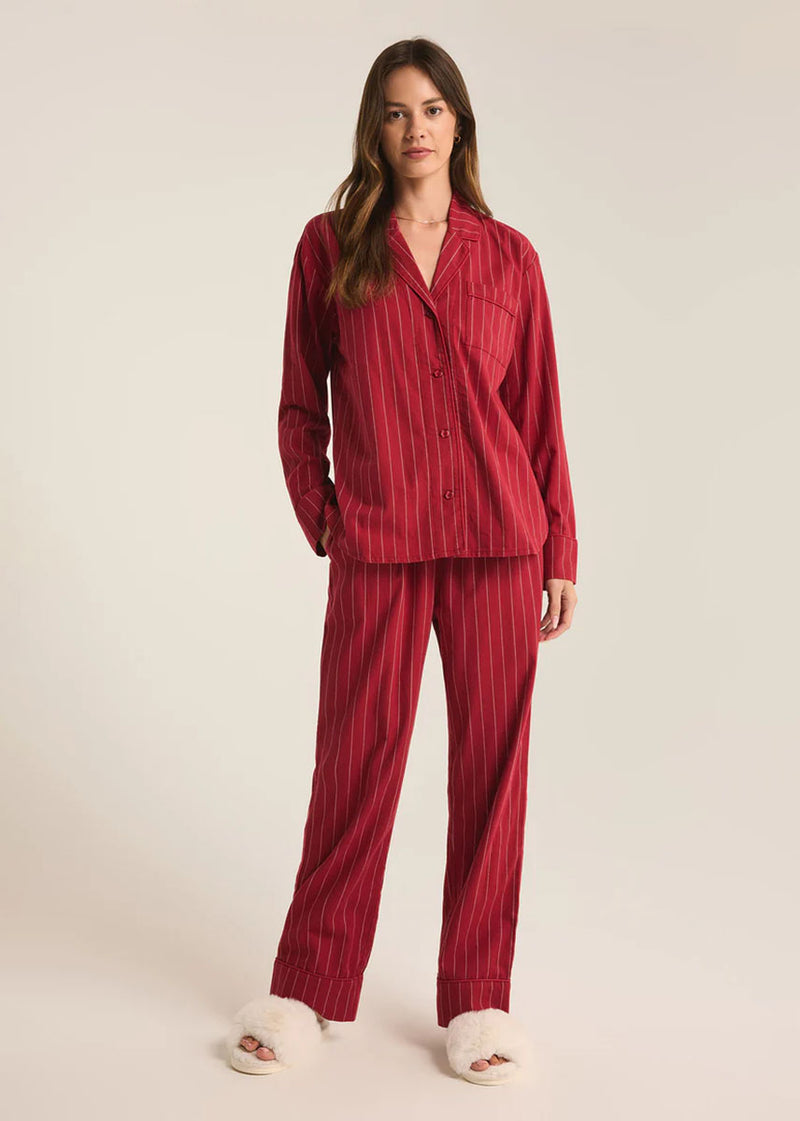 Dreamer Stripe Jammies Set - Red Dahlia