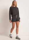 Saldana Reverse Fleece Top - Asphalt