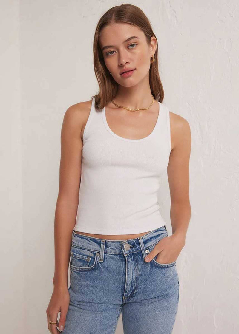 Essy Rib Top - White