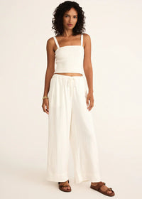Amelie Linen Top - White