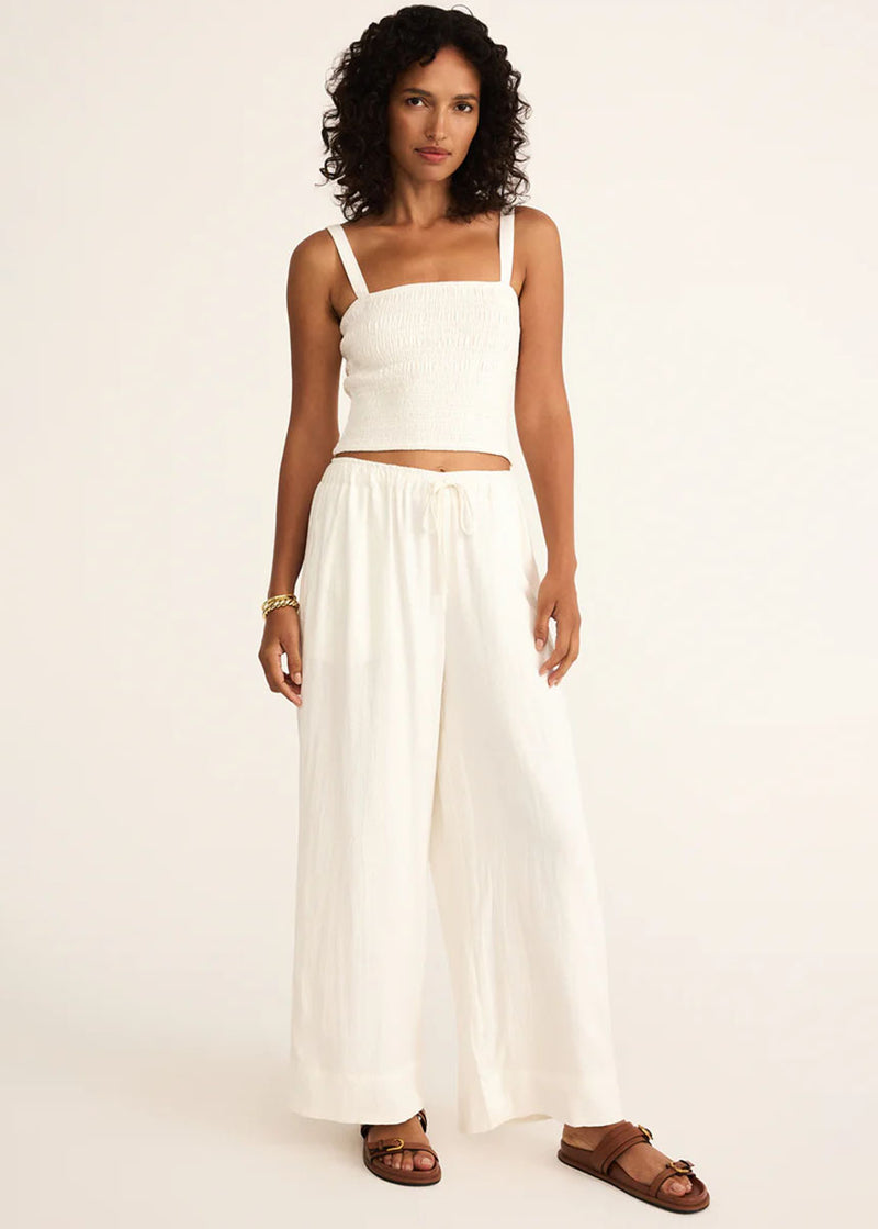 Amelie Linen Top - White