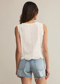 Tomi Embroidered Tank - White