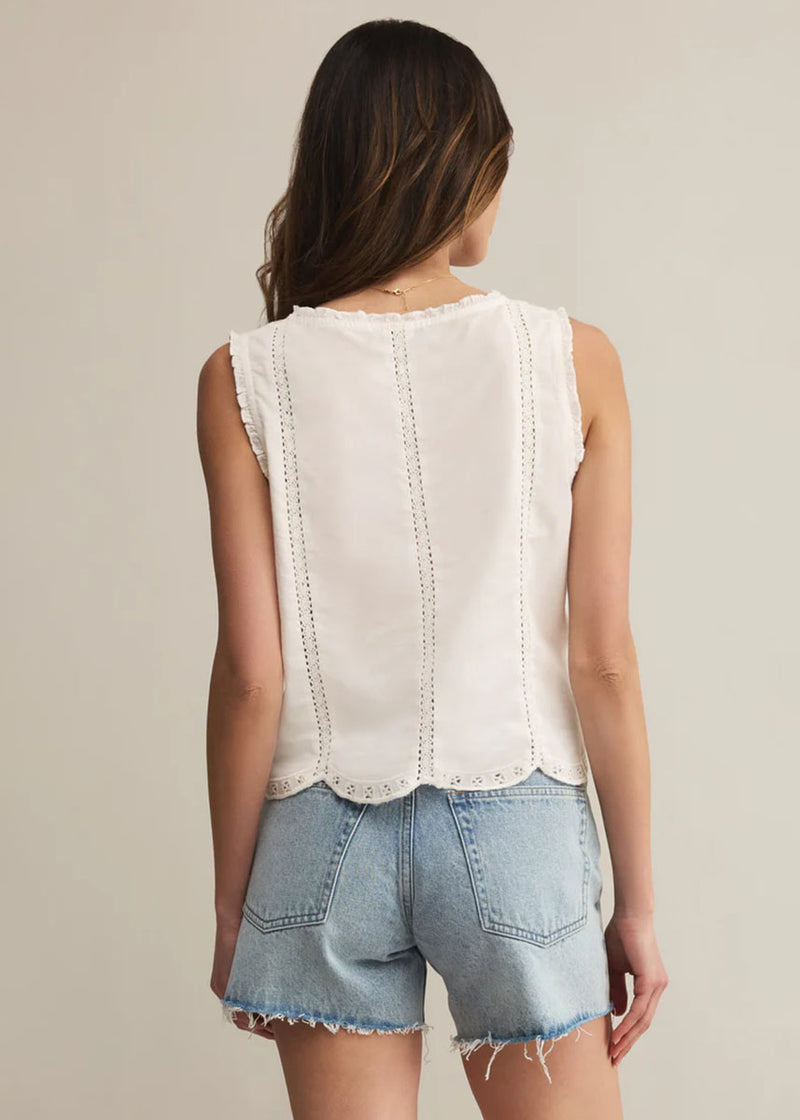 Tomi Embroidered Tank - White